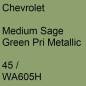 Preview: Chevrolet, Medium Sage Green Pri Metallic, 45 / WA605H.